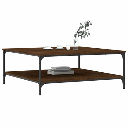 Mesa de centro 100x100x40cm derivados madeira carvalho castanho
