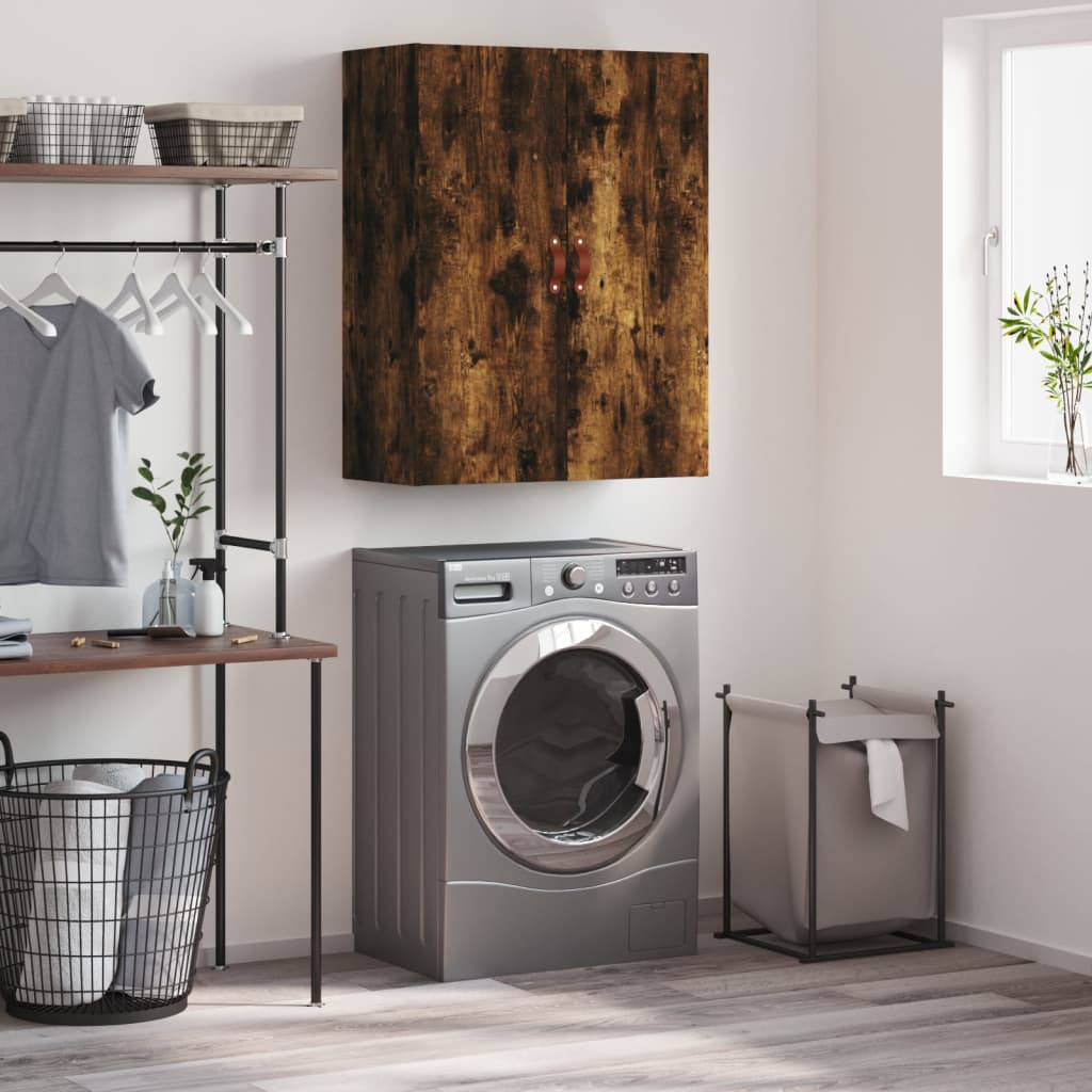 Armário de parede 69,5x34x90 cm carvalho fumado