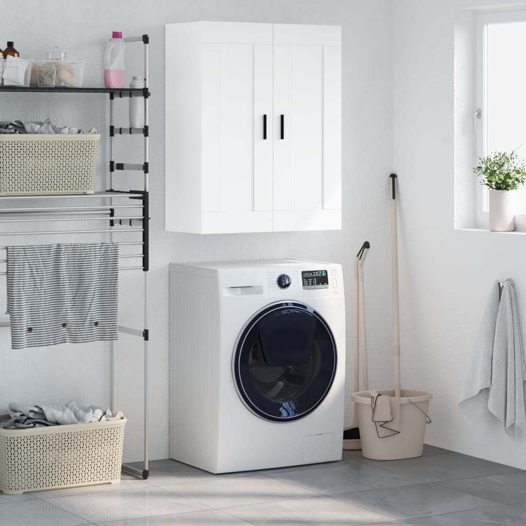 Armário de parede 69,5x34x90 cm derivados de madeira branco