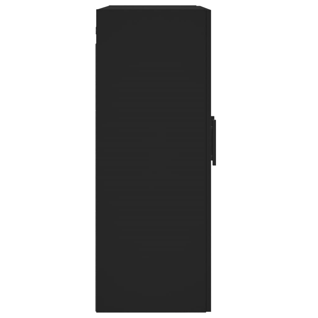 Armário de parede 69,5x34x90 cm derivados de madeira preto