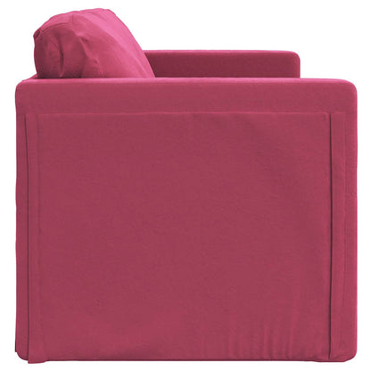 Sofá-cama sem pés 122x204x55 cm veludo vermelho tinto