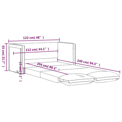 Sofá-cama sem pés 122x204x55 cm veludo vermelho tinto
