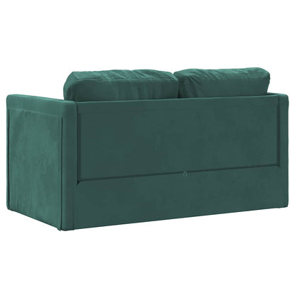 Sofá-cama sem pés 122x204x55 cm veludo verde-escuro