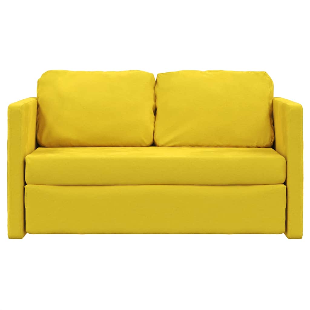 Sofá-cama sem pés 122x204x55 cm veludo amarelo-escuro