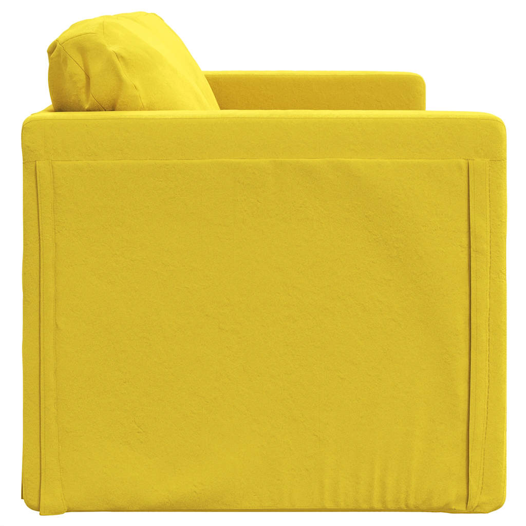 Sofá-cama sem pés 122x204x55 cm veludo amarelo-escuro