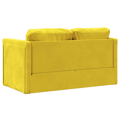 Sofá-cama sem pés 122x204x55 cm veludo amarelo-escuro