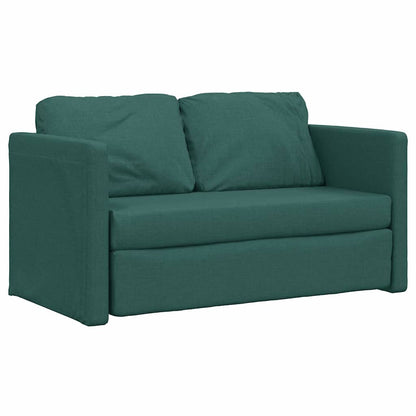 Sofá-cama sem pés 112x174x55 cm tecido verde-escuro