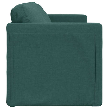 Sofá-cama sem pés 112x174x55 cm tecido verde-escuro