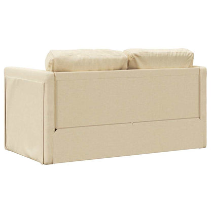 Sofá-cama sem pés 112x174x55 cm tecido cor creme