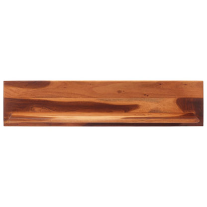 Prateleiras parede 2 pcs 112x20x26 cm madeira de acácia maciça