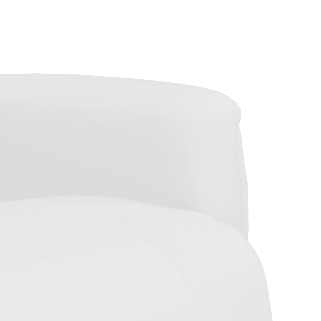 Cadeira reclinável com apoio de pés couro artificial branco
