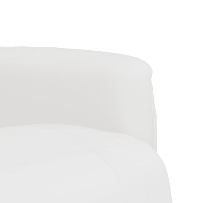 Cadeira reclinável com apoio de pés couro artificial branco