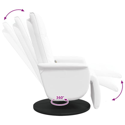 Cadeira massagens reclinável c/apoio pés couro artif. branco