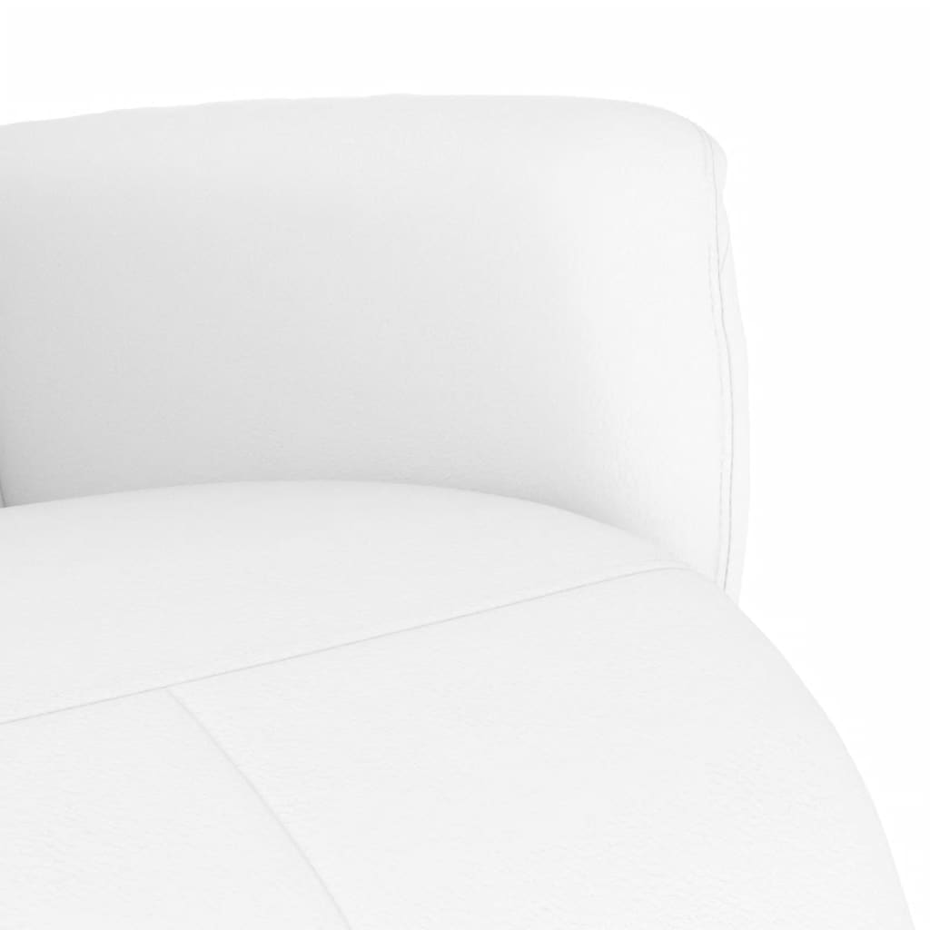 Cadeira reclinável com apoio de pés couro artificial branco