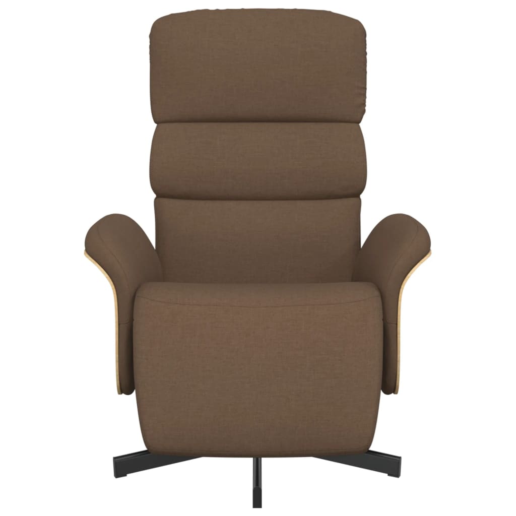 Cadeira reclinável com apoio de pés tecido castanho