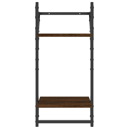 Estante 2 prat. c/ barras 2 pcs 30x25x65 cm carvalho castanho