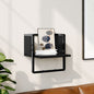 Prateleira de parede com barra 30x25x30 cm preto