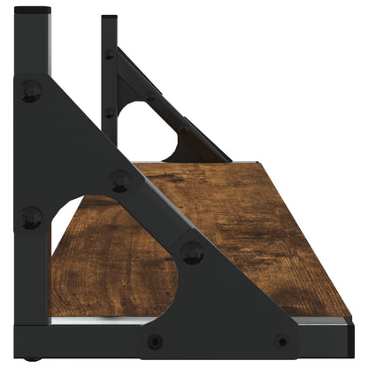 Prateleiras de parede 2 pcs 60x15x15,5 cm carvalho fumado