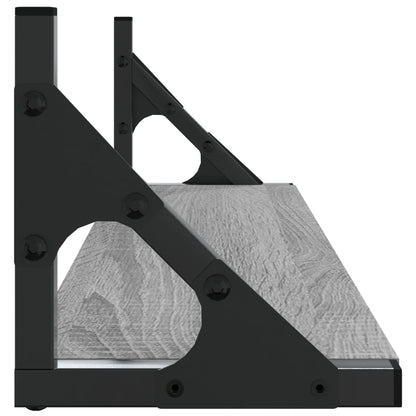 Prateleiras de parede 2 pcs 60x15x15,5 cm cinzento sonoma