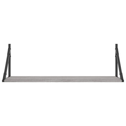 Prateleiras de parede 2pcs derivados de madeira cinzento sonoma