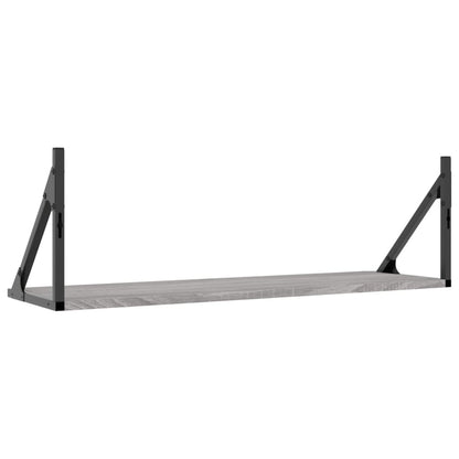 Prateleiras de parede 2pcs derivados de madeira cinzento sonoma