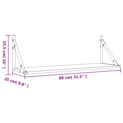 Prateleiras de parede 2pcs derivados de madeira cinzento sonoma