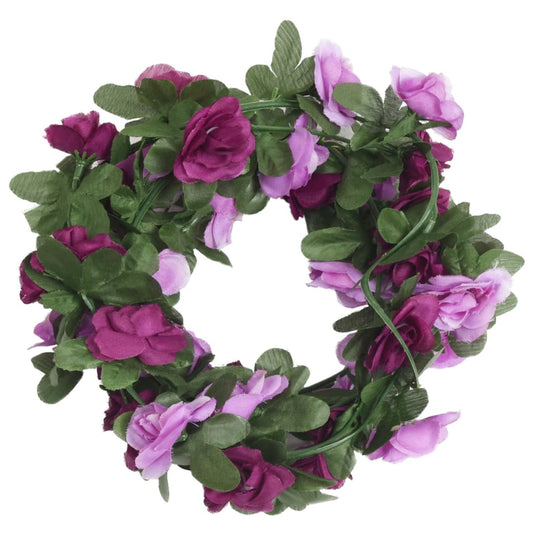 Grinaldas de flores de Natal 6 pcs 250 cm roxo claro