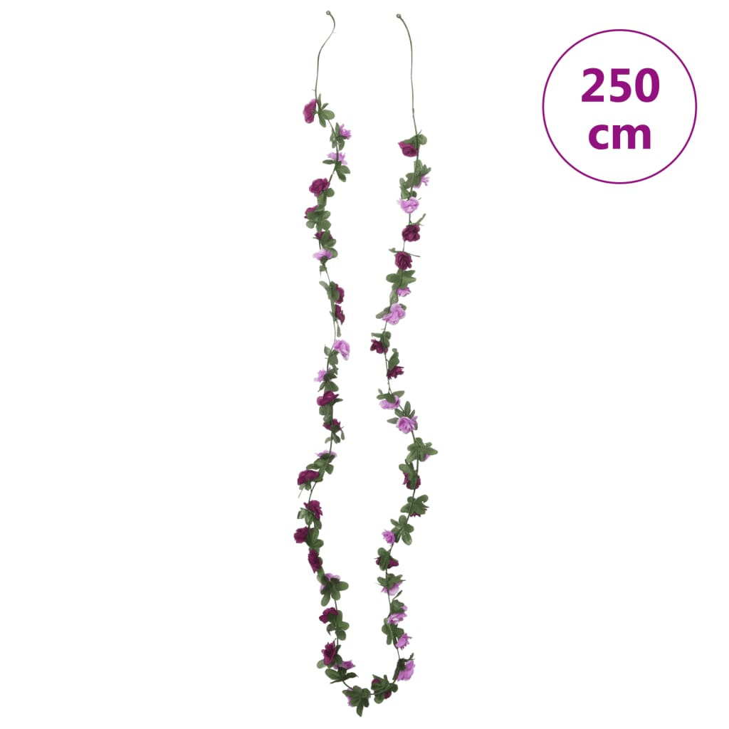 Grinaldas de flores de Natal 6 pcs 250 cm roxo claro