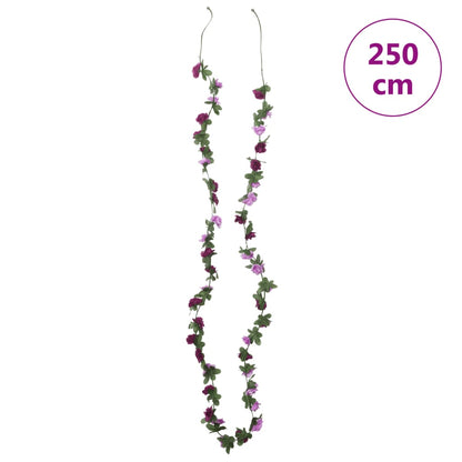 Grinaldas de flores de Natal 6 pcs 250 cm roxo claro