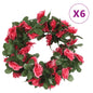 Grinaldas de flores de Natal 6 pcs 250 cm vermelho