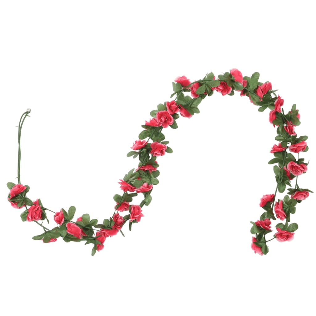 Grinaldas de flores de Natal 6 pcs 250 cm vermelho