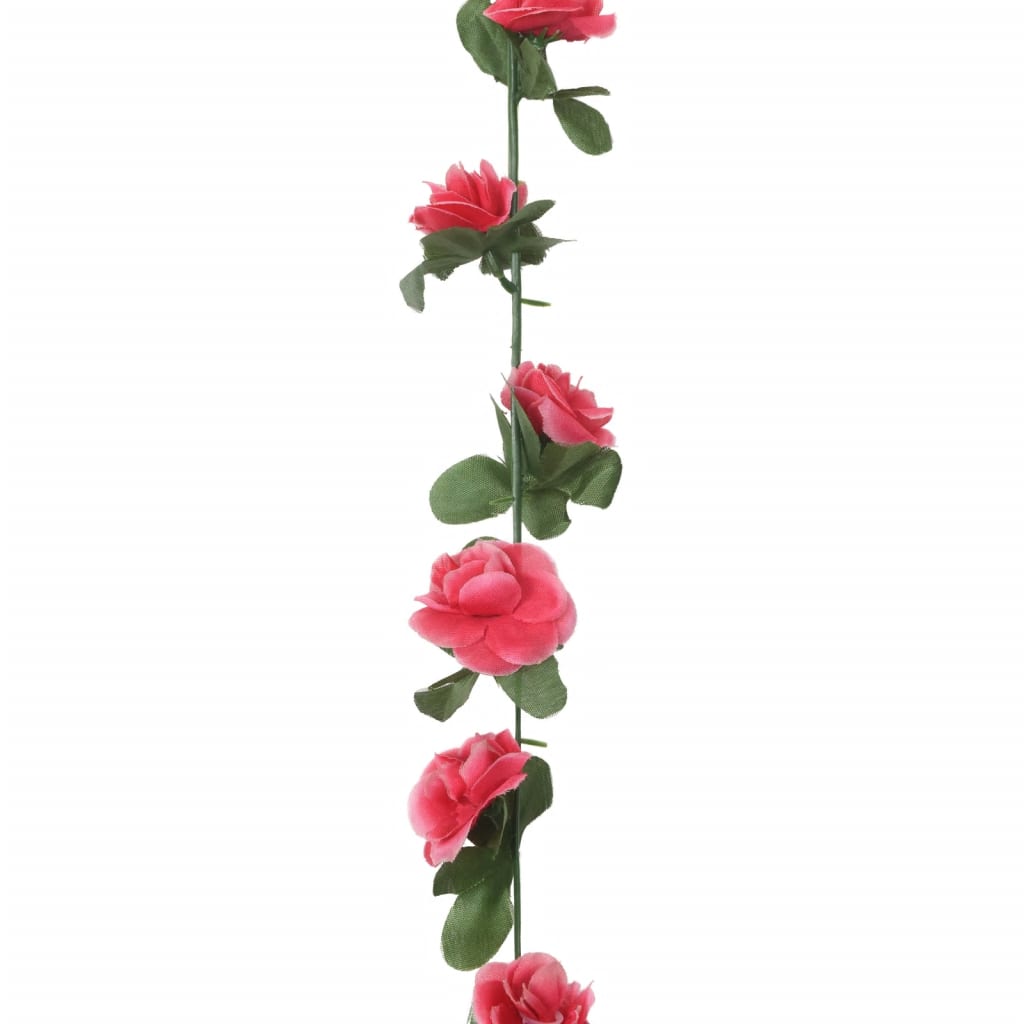 Grinaldas de flores de Natal 6 pcs 250 cm vermelho