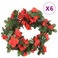 Grinaldas de flores de Natal 6 pcs 250 cm vermelho