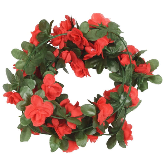 Grinaldas de flores de Natal 6 pcs 250 cm vermelho
