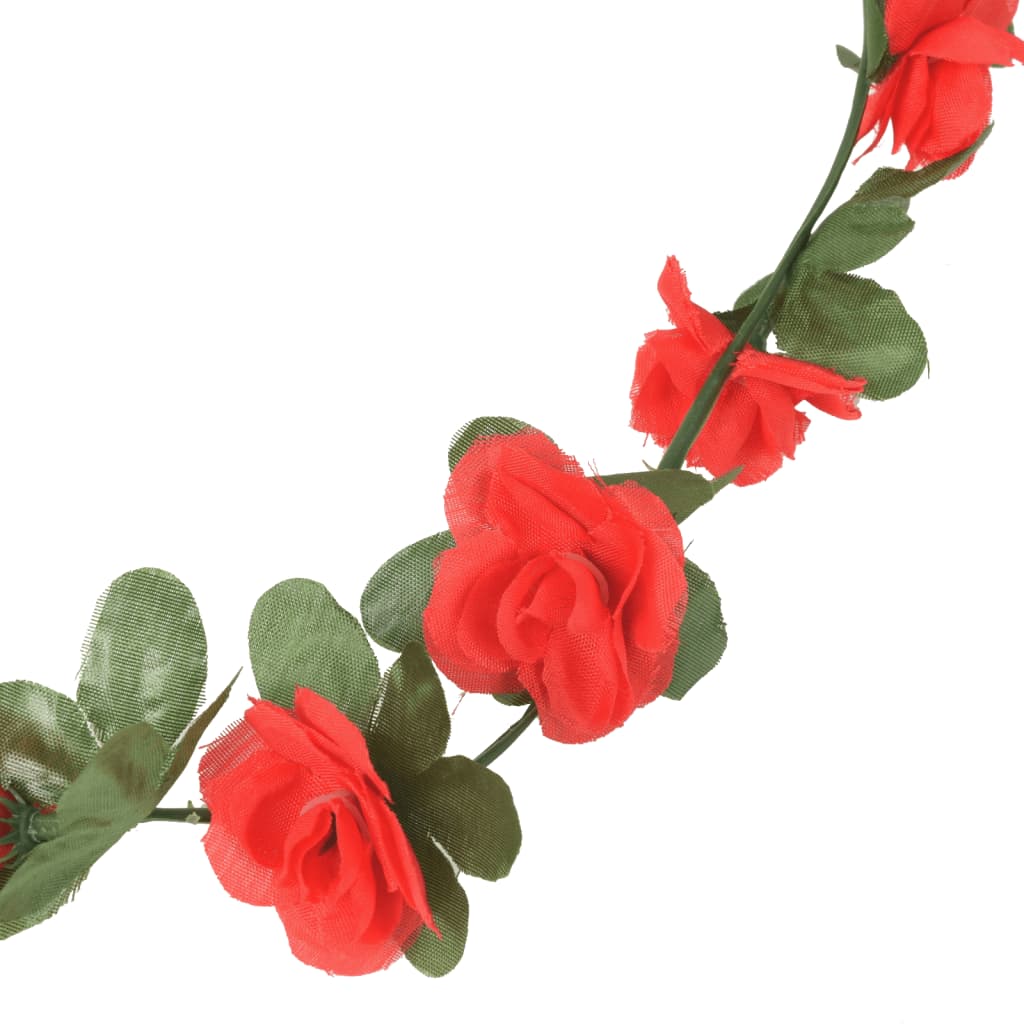 Grinaldas de flores de Natal 6 pcs 250 cm vermelho