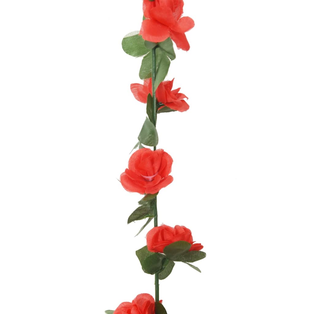 Grinaldas de flores de Natal 6 pcs 250 cm vermelho