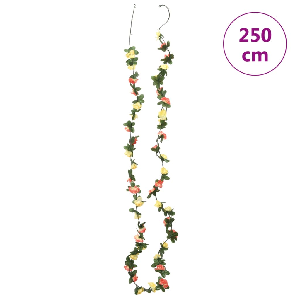 Grinaldas de flores de Natal 6 pcs 250 cm vermelho pôr-do-sol