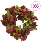 Grinaldas de flores de Natal 6 pcs 250 cm vermelho-tinto