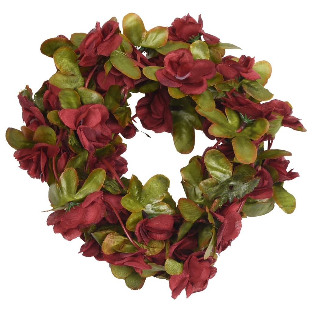 Grinaldas de flores de Natal 6 pcs 250 cm vermelho-tinto