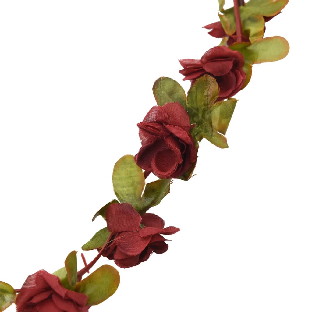 Grinaldas de flores de Natal 6 pcs 250 cm vermelho-tinto