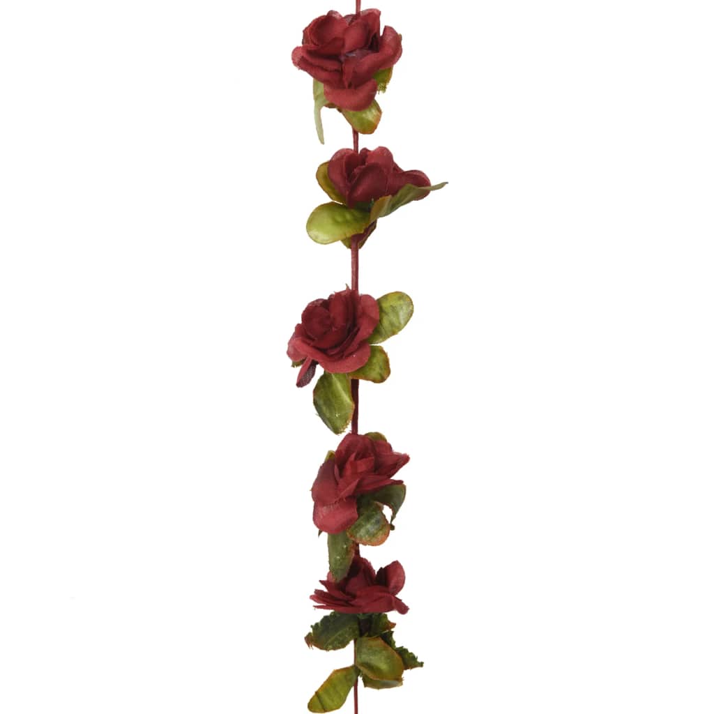 Grinaldas de flores de Natal 6 pcs 250 cm vermelho-tinto
