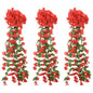 Grinaldas de flores de Natal 3 pcs 85 cm vermelho
