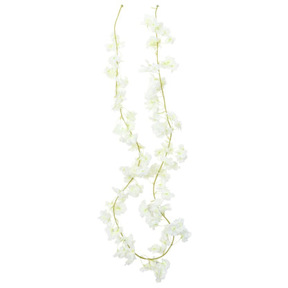 Grinaldas de flores de Natal 6 pcs 180 cm branco