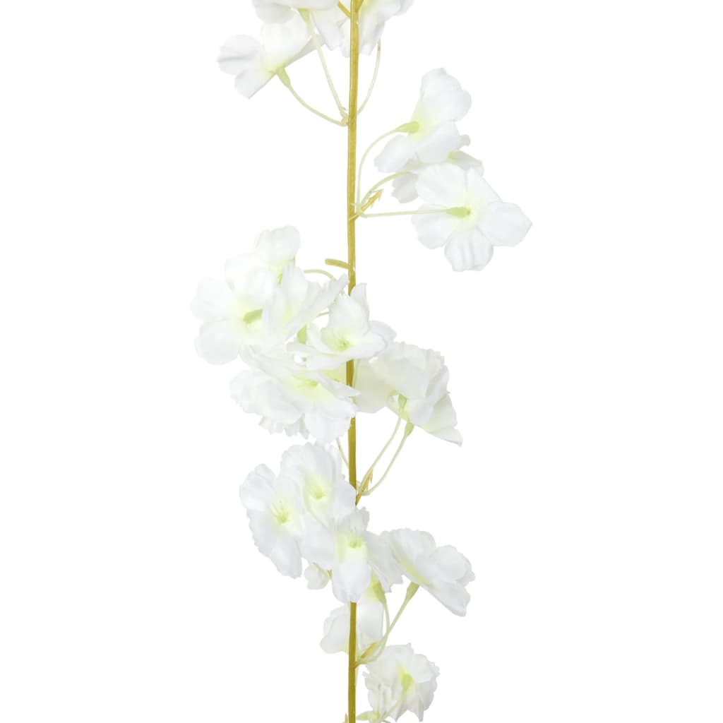 Grinaldas de flores de Natal 6 pcs 180 cm branco