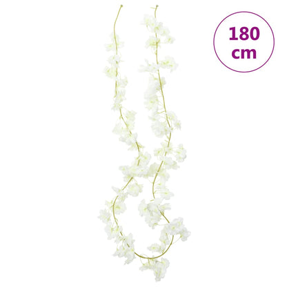 Grinaldas de flores de Natal 6 pcs 180 cm branco