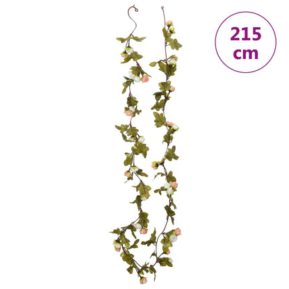 Grinaldas de flores de Natal 6 pcs 215 cm champanhe