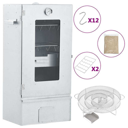 Defumador p/ churrasqueira c/ gerador fumo frio aço galvanizado