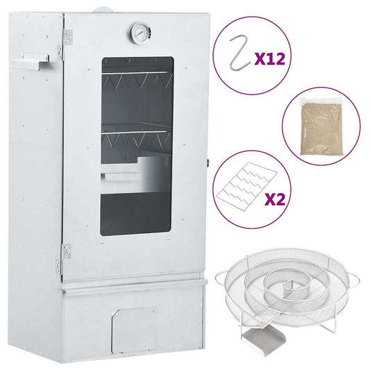 Defumador p/ churrasqueira c/ gerador fumo frio aço galvanizado