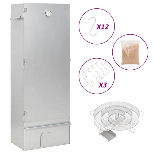 Defumador p/ churrasqueira c/ gerador fumo frio aço galvanizado
