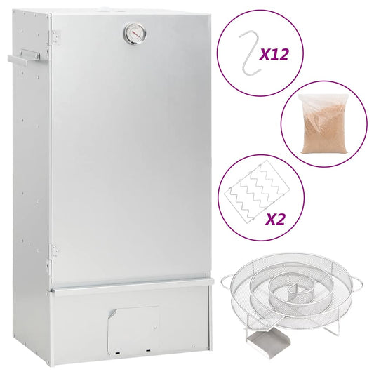 Defumador p/ churrasqueira c/ gerador fumo frio aço galvanizado